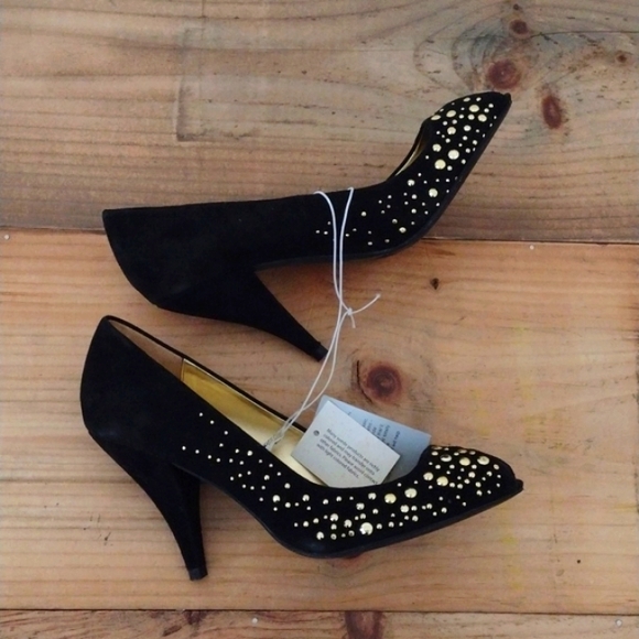 Sigerson Morrison Black Suede Divya Peep Toe Beaded Heels NWT Size 7.5 - Picture 11 of 14